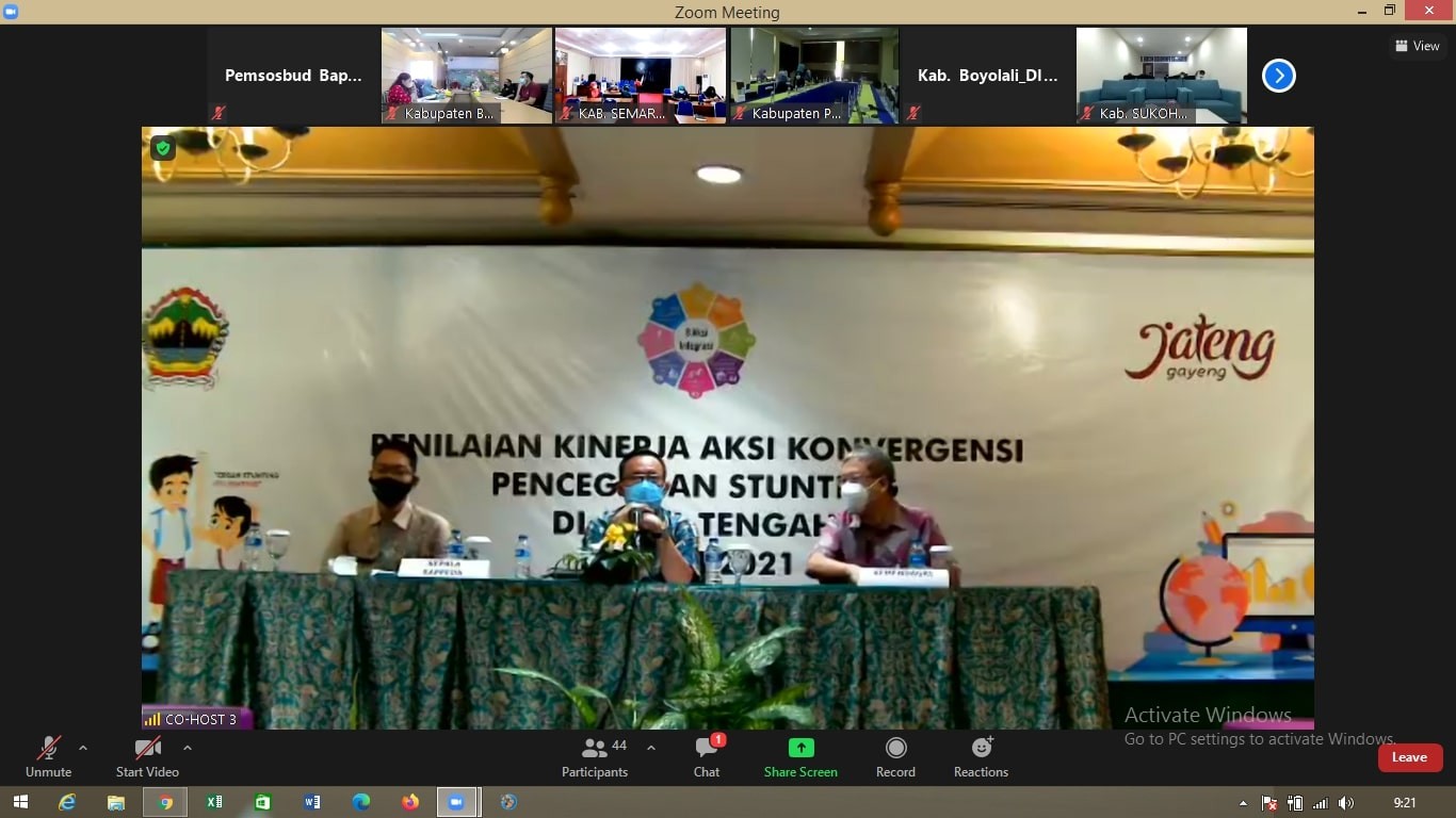 Penilaian Kinerja Konvergensi Pencegahan Stunting Terintegrasi di Kabupaten/Kota Jawa Tengah Tahun 2021