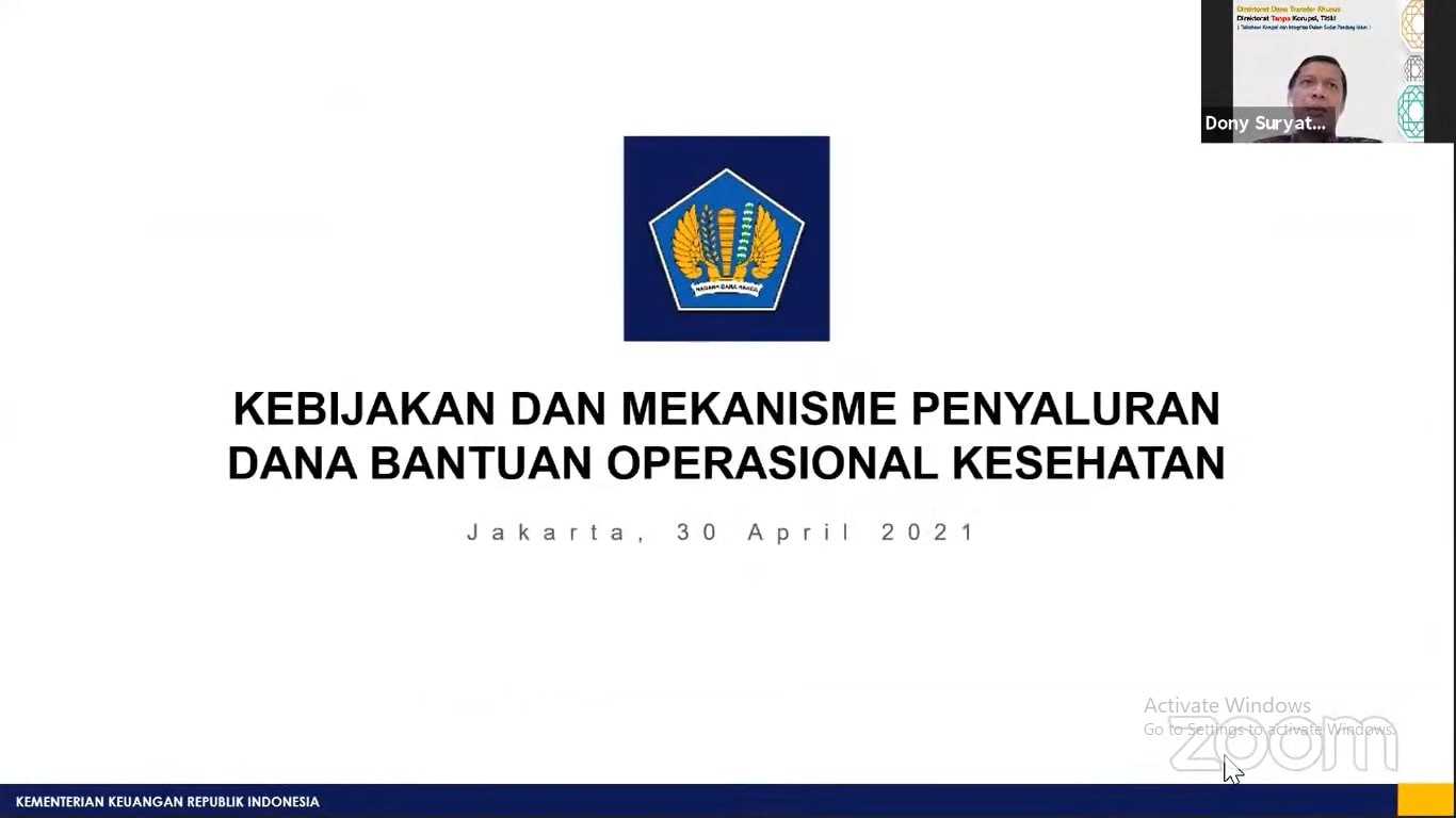 SOSIALISASI DAK NON FISIK TAHUN ANGGARAN 2021 BIDANG KESEHATAN