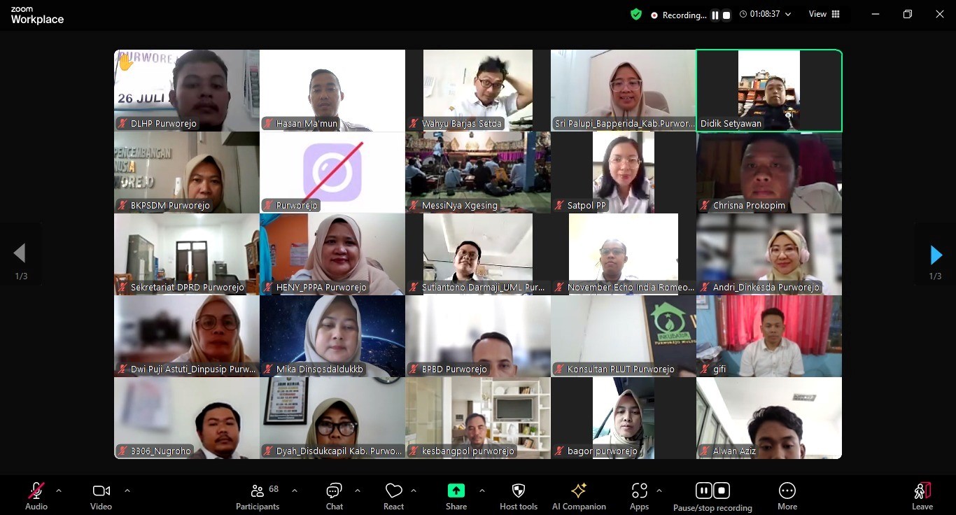 Bapperida Matangkan Penilaian Kinerja Perangkat Daerah Lewat Zoom Meeting