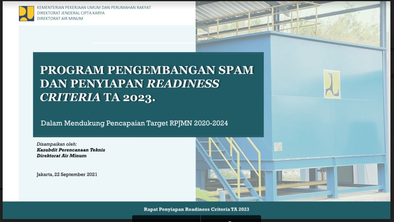 Workshop II Pemantauan dan Evaluasi Kelembagaan serta Penyiapan Readiness Criteria Kegiatan SPAM Provinsi Jawa Tengah